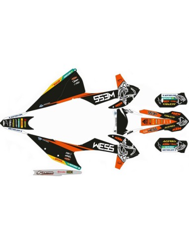 Kit Adhesivos Completo KTM EXC/EXC-F 20-23 WESS Negro/Naranja