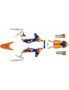 Kit Adhesivos Completo KTM EXC/EXC-F 24-25 Factory Naranja/Azul