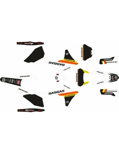 Kit Adhesivos Completo Gas Gas EC/EC-F 24-25 Blanco/Negro