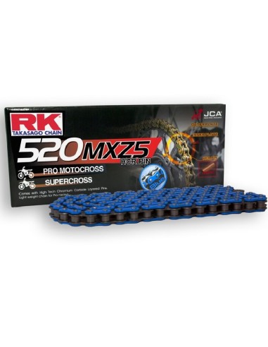 Cadena RK 520 MXZ5 Super Reforzada 120 Pasos Azul