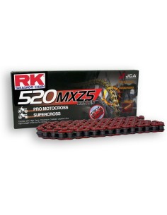 Cadena RK 520 MXZ5 Super Reforzada 120 Pasos Rojo