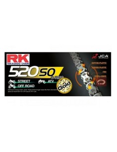 Cadena RK 520 SO Reforzada con Retenes 120 Pasos Oro CFL