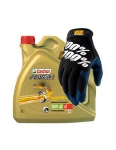 Pack Aceite Castrol Power + Guantes 100% Mechanix Original