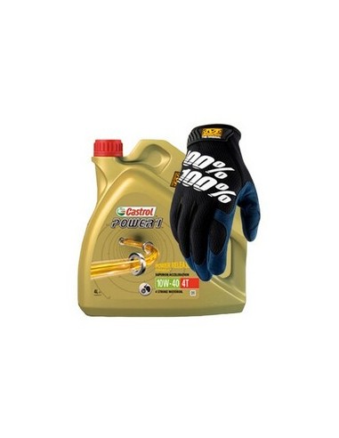 Pack Aceite Castrol Power + Guantes 100% Mechanix Original