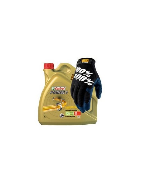 Pack Aceite Castrol Power + Guantes 100% Mechanix Original