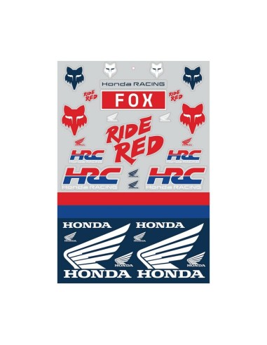 Pack Adhesivos Fox Honda Track Azul/Rojo