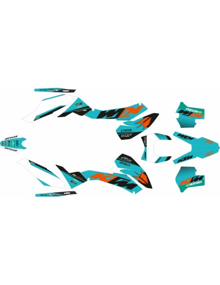 Kit Adhesivos Completo KTM 690 Enduro 08-10 Red Edition Turquesa