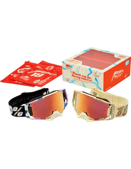 Pack Gafas 100% Armega® Donut Jett Lawrence LE Lente Espejo 2UD
